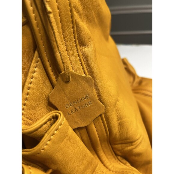 Coldwater Creek Buttery Soft Leather Harvest Gold Yellow Hobo Shoulder Bag Purse - Picture 6 of 16